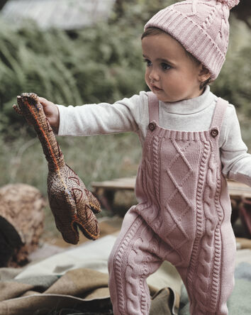 B&eacute;b&eacute; fille - Tuque en tricot torsad&eacute; de coton biologique, 